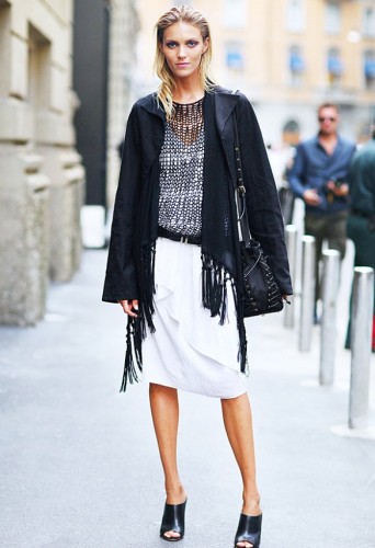 ruffle-skirt-white-skirt-fall-whites-black-and-white-fringe-jacket-mules-via-stockholm-street-style